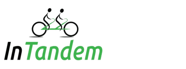 Logo for In Tandem, featuring a graphic of two people on a tandem bike