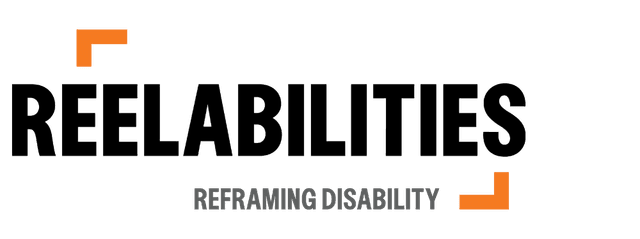 Logo for Reelabilities, featuring text below that reads "Reframing Disability"