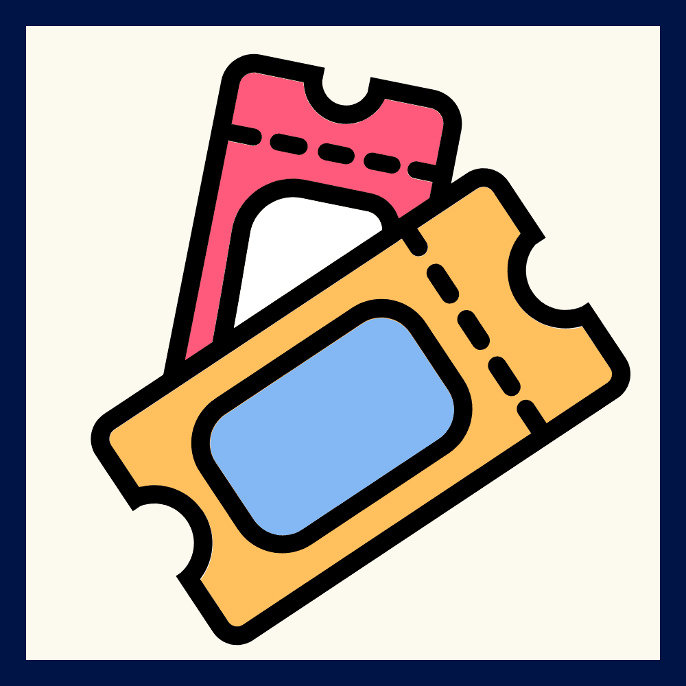 Graphic of two tickets