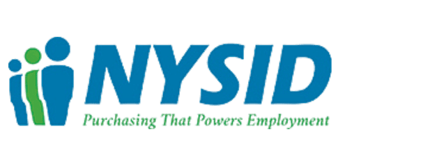 Logo for NYSID, featuring a graphic of three people on the left, and text below readiing "Purchasing that Powers Employment"